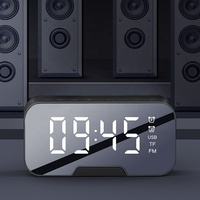 Horloge de Bureau Miroir avec Enceinte BT, Lumière LED Numérique, Radio FM, Réveil et Calendriers Électroniques 2023