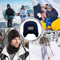 Gorro de Punto Personalizado HKZB con Orejeras y Bordado 3D, con Foto o Logotipo, Ideal para Viajes, Unisex, con Diseño de Frutas, Letras y Puntos