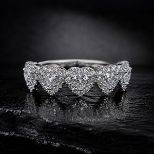 <span class=keywords><strong>Bague</strong></span> romantique en <span class=keywords><strong>or</strong></span> <span class=keywords><strong>blanc</strong></span> avec cœur en diamant naturel 1,38 carat, <span class=keywords><strong>bague</strong></span> cœur en diamant naturel en grappe, <span class=keywords><strong>bague</strong></span> de <span class=keywords><strong>fiançailles</strong></span> en <span class=keywords><strong>or</strong></span> <span class=keywords><strong>blanc</strong></span> 18 carats - Product Image 4