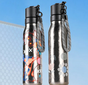2026 Luxury 500ml Pure Titanium Water Bottle Wholesale Custom Logo Vacuum <b>Insulated</b> Flask Artistic Print Camping Cycling <b>Mug</b> - Product Image 6