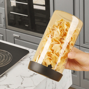 Barattolo <span class=keywords><strong>in</strong></span> <span class=keywords><strong>Vetro</strong></span> Borosilicato per Concentrati, Contenitore Ermetico per Alimenti con Coperchio Ribaltabile, Design Moderno - Product Image 1