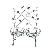 Ornement d'extérieur élégant pour la maison et le jardin Décoration de jardin en métal Chaise de jardinière en fer avec treillis
