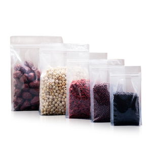 Bao Bì <span class=keywords><strong>Nylon</strong></span> Tám Mặt Con Dấu Đen Phẳng Đáy <span class=keywords><strong>Ziplock</strong></span> Đứng Lên Đóng Gói Túi Trong Suốt Cho Tạp Hóa - Product Image 3