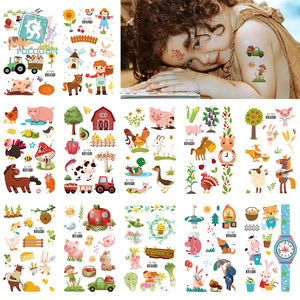 Couleur d'impression avec des conceptions de <span class=keywords><strong>tatouage</strong></span> de <span class=keywords><strong>cheval</strong></span> de corbeau d'encre blanche enfants tatouages temporaires imperméables autocollant de <span class=keywords><strong>tatouage</strong></span> de Style ferme pour enfants - Product Image 1