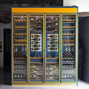 Enfriador de Vino de Doble Zona con Termostato, Eléctrico/a Batería, con Marco de Madera y Acero Inoxidable, Puerta de Vidrio - Product Image 1