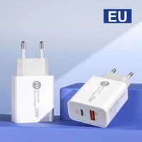 Cargador rápido de doble puerto de 20W con Carga rápida PD3.0 y QC3.0, enchufe de EE. UU./UE, tipo de producto cargadores y adaptadores