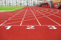 Piste de course synthétique en PU intégral ASHER, couleur rouge, épaisseur 13 mm, modèle AR-QS02 CN GUA, directement de l'usine