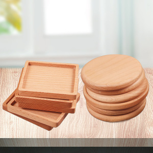 Posavasos de madera de haya, cuadrados, de madera maciza, aislantes del calor, para té, café y vajilla. - Product Image 2