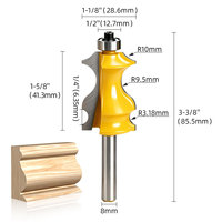Juego de 5 fresas para molduras de madera de 8 mm de vástago, cortadores de perfil para pasamanos y cantos de gabinetes, venta directa de fábrica Joseph