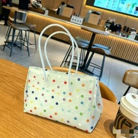 Sac fourre-tout d'été transparent résistant à l'eau grande capacité style classique moderne, sac à main à pois tendance à porter sous le bras