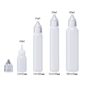 Flacon compte gouttes en HDPE avec capuchon anti-enfant, 5 pièces, 10ml, 15ml, 30ml