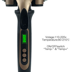 เครื่องม้วนผมไฟฟ้าเซรามิกทัวร์มาลีน100%,เครื่องม้วนผมไฟฟ้าดัดผมนางเงือก3บาร์เรลขนาด25มม. แบบมืออาชีพ - Product Image 3