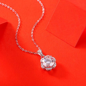 Collier en argent 925 de qualité supérieure avec un magnifique diamant en moissanite, pendentifs et breloques personnalisés de luxe, bijoux naturels - Product Image 3