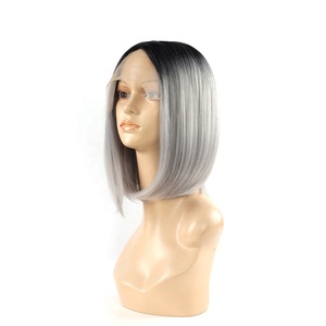 Mà<span class=keywords><strong>u</strong></span> Sắc Khác Nhau Không Có Rối Thẳng Tổng Hợp Tóc Ren Phía Trước Bob Tóc Giả - Product Image 5