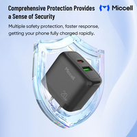 Chargeurs de téléphone Miccell en gros 20W à charge rapide avec port USB-C, adaptateur de téléphone portable pour iPhone, Xiaomi, Huawei
