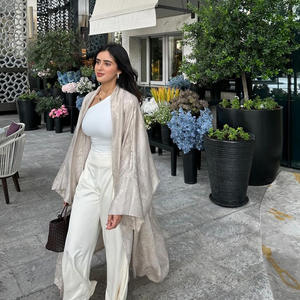 Elegante Cardigan Kimono con Perline, Abaya Ispirata al Medio Oriente, Copricostume da Sera per Uso Quotidiano, Giacca Kimono Lunga Ricamata - Product Image 2