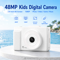 Cámara Retro con Función de Selfie y Grabación, 1080P, 48MP, Autoenfoque, Pantalla IPS de 2.8 Pulgadas, Luz Tricolor, Reproductor MP3, 4 Juegos, para Adolescentes