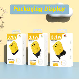 Chargeur de téléphone portable rapide 2A avec deux ports USB, design grille couleur macaron, prise EU US UK, prix d'usine - Product Image 6