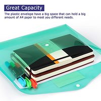 Enveloppe en plastique horizontale Sacs à documents avec bouton pression Dossier en plastique avec pochette pour étiquette avec impression de logo personnalisée