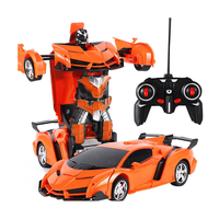 Avec CE 2 en 1 Rotation à 360 degrés 1/18 Led Transform Télécommande Rc Car Déformation Robot Car For Kids