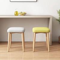 Pouf moderne en bois massif repose-pieds siège rembourré canapé polyvalent repose-pieds escabeau pour chambre salon cuisine bureau à domicile