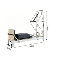 Machine de Pilates Reformer Commerciale en Aluminium avec Demi-Tourneuse, Équipement de Studio à Résistance par Ressort pour Entraînement à Domicile ou en Salle de Sport