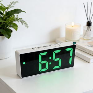 Reloj Despertador Inteligente Electrónico con Espejo Colorido, Material ABS, Pantalla LED Grande, Función de Repetición, para Niños, Oficina, Dormitorio, Mesita de Noche - Product Image 4