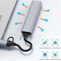 Hub USB 3.0 C ultra-mince, sans pilote, filaire, pour le bureau et les voyages, compatible avec les périphériques 2.0