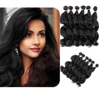 Set di Sei Pezzi di Extension per Capelli in Fibra Sintetica Stile Europeo e Americano, Dreadlocks Ricci, Extension per Parrucche