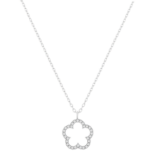 Collier pendentif Amy Amy plaqué argent, zircone cubique, forme de fleur, style classique, bijoux pour femmes, cadeau, à porter au quotidien - Product Image 1