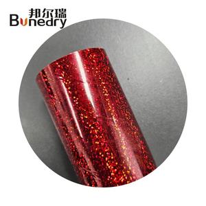 Film de marquage à chaud industriel en PVC PET semi-rigide, motif grille à points rouges, holographique doré, pour couverture de livre en cuir DIY, 64cmx120m - Product Image 1