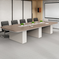 Bureaux à tiroirs de luxe sur mesure Bureaux en bois de noyer Table ovale de conférence pour réunion de formation Ensemble table de conférence et chaises