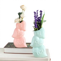 Vase en céramique fait main avec inscription « Je t'aime » en forme de cœur empilé, cadeau de la Saint-Valentin, cadeau de mariage, décoration de table, portable, nouveaux cadeaux d'entreprise