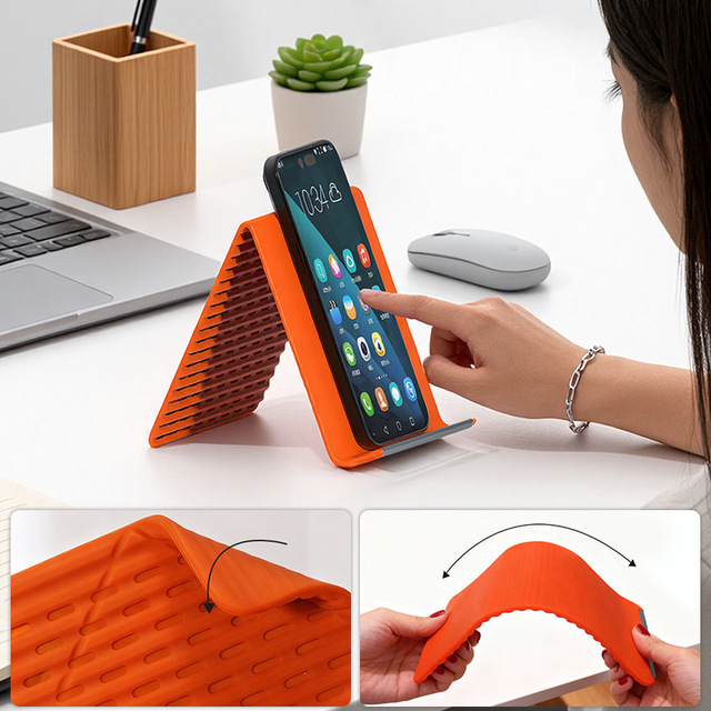 Foldable Silicone Phone & Tablet Stand | Adjustable Laptop Holder for Desk | Portable Non-Slip Support for IPad, Kindle, iPhone