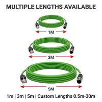 Kabel Jaringan Industri Cat 6a Gigabit Tanpa Pelindung M12 ke RJ45, Encoder Iine Eight-core Shielded Twisted Pair Tipe A/X, IP67