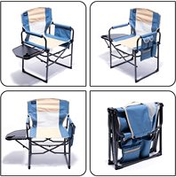 US Warehouse Chaise de camping pliante compacte portable pour l'extérieur avec table d'appoint