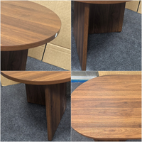 Table basse ovale pliable en bois massif, finition simple et minimaliste moderne, durable, pour salon et réceptions