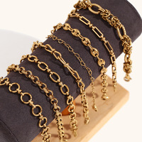 Bracelet épais en acier inoxydable YML avec chaîne à maillons ovales 17+5cm Or/Argent, personnalisable avec pendentif DIY