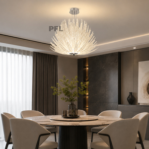 Lustre en verre texturé anémone de mer à diffusion radiale minimaliste italien, 100 cm, hauteur réglable, lampe suspendue de luxe pour entrée et hall - Product Image 2