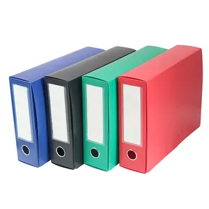 Büros-Zahlungsbehälter kundenspezifischer Druck A4-Größe Kunststoff-PP-Dokumentenschachtel Box Datei mit Kartentasche und Metallring auf der Wirbel