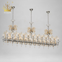Lustre linéaire moderne de luxe en cristal, verre transparent, or, motif décoratif en spirale, luminaire suspendu pour hôtel, restaurant, salle de banquet, villa