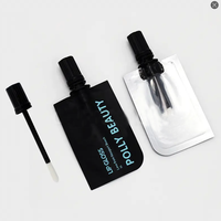 Vente en gros d'usine, pochette cosmétique personnalisée en PE de 30 ml, 50 ml, 100 ml, étanche à l'humidité, pour rouge à lèvres, crème, emballage, pochette à bec verseur, brosse à lèvres, sucre