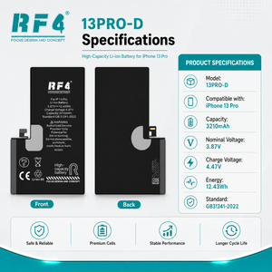 <span class=keywords><strong>Batterie</strong></span> de remplacement Li-ion haute capacité RF4 <span class=keywords><strong>13</strong></span> <span class=keywords><strong>Pro</strong></span> 3095mAh 3210mAh pour <span class=keywords><strong>iPhone</strong></span> <span class=keywords><strong>13</strong></span> <span class=keywords><strong>Pro</strong></span>, pièces de réparation de téléphone - Product Image 4