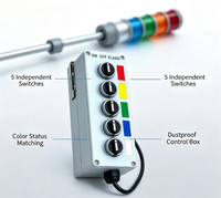 Tour de signalisation LED RGB multicouche 220V avec interrupteur pour machines d'atelier et usage en entrepôt