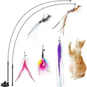 Ventouse modifiable chat jouet Simulation oiseau rotatif plume bâton chat accessoires