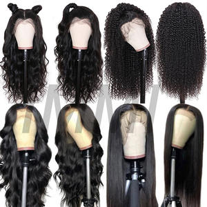 批发价格长发13x4 4x4天然卷发假发黑色女性处女角质层对齐生印度头发高清蕾丝前假发 - Product Image 4