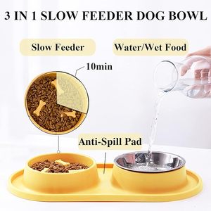 Ciotole per Cani, Mangiatoia Lenta per Cuccioli, Antiscivolo, Antirovesciamento, Ecologica, in Acciaio Inox e Silicone, Facile da Trasportare - Product Image 5