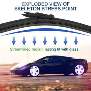 Cần gạt nước ô tô đa năng, logo tùy chỉnh, 14-26 inch, đầu nối thay thế, loại không khung, dùng được cho nhiều loại xe - Product Image 3