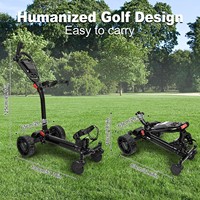 Chariot de golf électrique pliable léger à 4 roues avec batterie au lithium, vitesse de 8 km/h et capacité de charge de 100 kg
