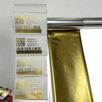 Pita Transfer Termal PET Metalik Emas Mengkilap Harga Pabrik LISONTEC Pita Barcode TTR ZEBRA 110x300mm untuk Printer Label